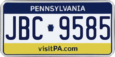PA license plate JBC9585