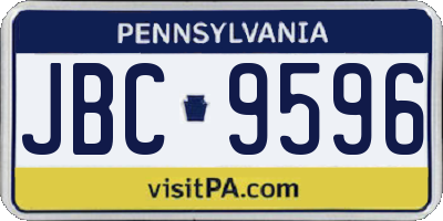 PA license plate JBC9596