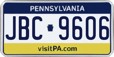 PA license plate JBC9606
