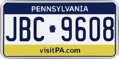 PA license plate JBC9608