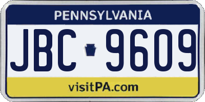 PA license plate JBC9609
