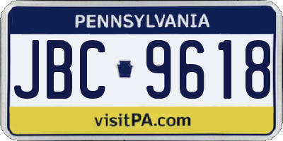 PA license plate JBC9618