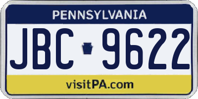 PA license plate JBC9622