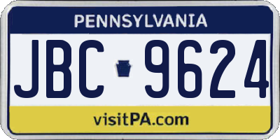 PA license plate JBC9624