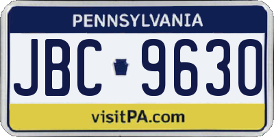 PA license plate JBC9630