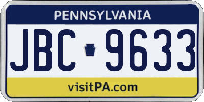 PA license plate JBC9633