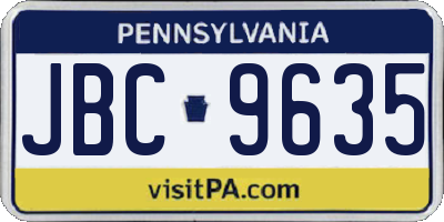 PA license plate JBC9635