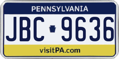 PA license plate JBC9636