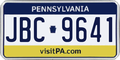 PA license plate JBC9641