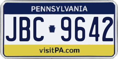 PA license plate JBC9642