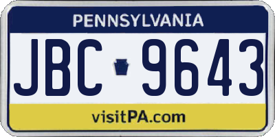 PA license plate JBC9643