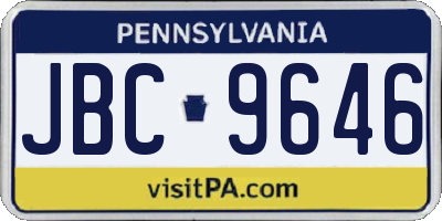 PA license plate JBC9646