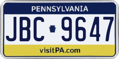 PA license plate JBC9647