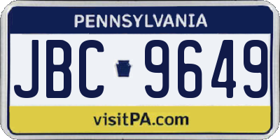 PA license plate JBC9649