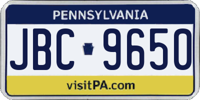 PA license plate JBC9650
