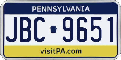 PA license plate JBC9651