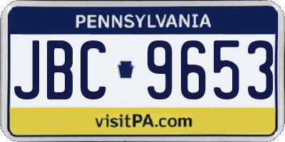 PA license plate JBC9653
