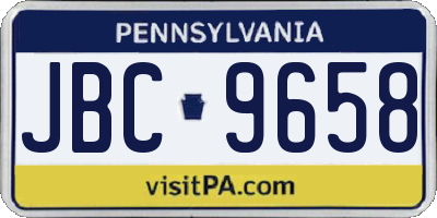 PA license plate JBC9658