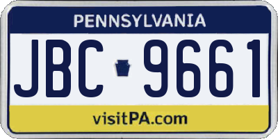 PA license plate JBC9661