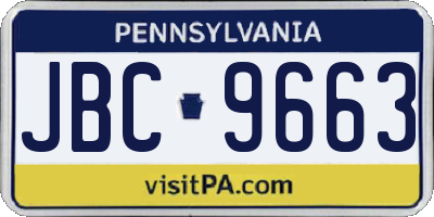 PA license plate JBC9663