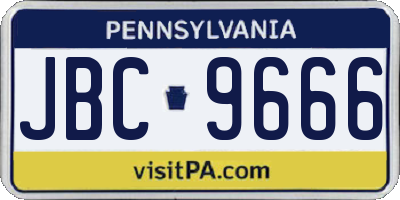PA license plate JBC9666