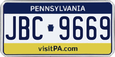 PA license plate JBC9669