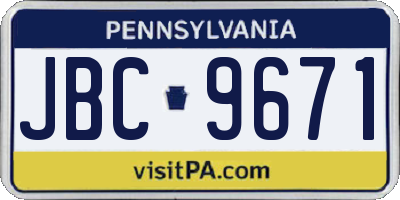 PA license plate JBC9671