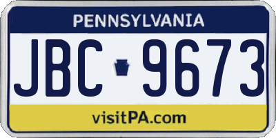PA license plate JBC9673