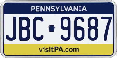 PA license plate JBC9687