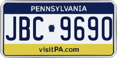 PA license plate JBC9690