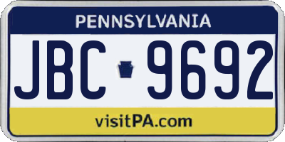 PA license plate JBC9692