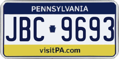 PA license plate JBC9693