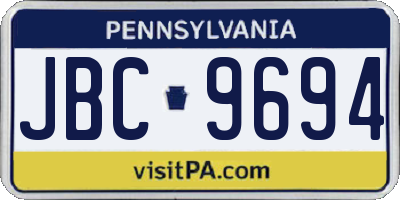 PA license plate JBC9694