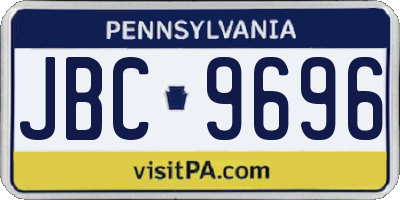 PA license plate JBC9696
