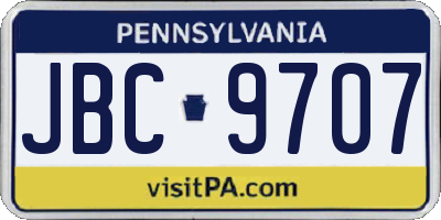 PA license plate JBC9707