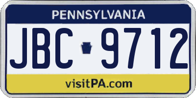 PA license plate JBC9712