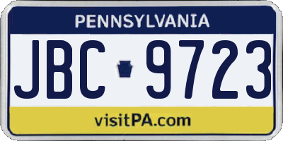 PA license plate JBC9723