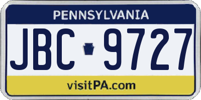 PA license plate JBC9727