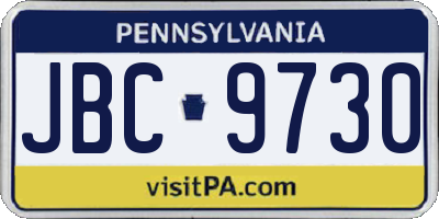 PA license plate JBC9730