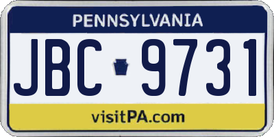 PA license plate JBC9731