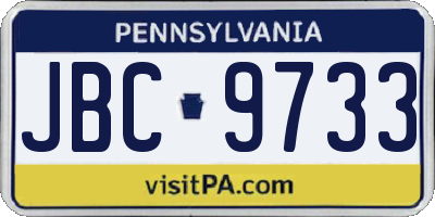 PA license plate JBC9733