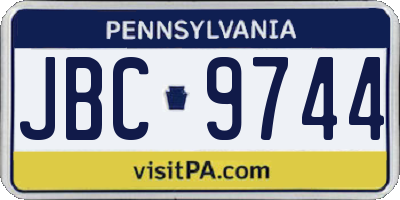 PA license plate JBC9744