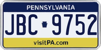 PA license plate JBC9752