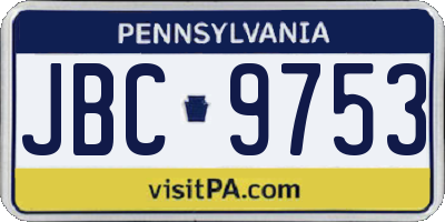 PA license plate JBC9753