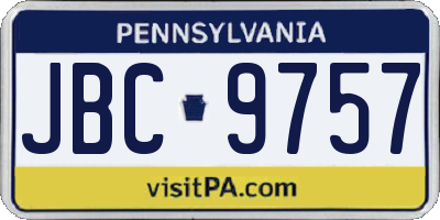 PA license plate JBC9757
