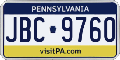 PA license plate JBC9760