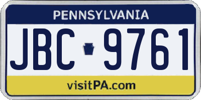 PA license plate JBC9761