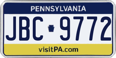 PA license plate JBC9772