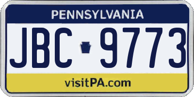 PA license plate JBC9773