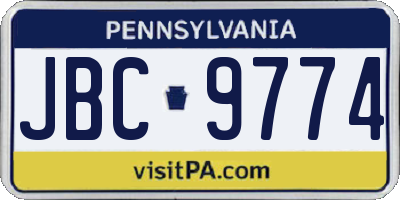 PA license plate JBC9774